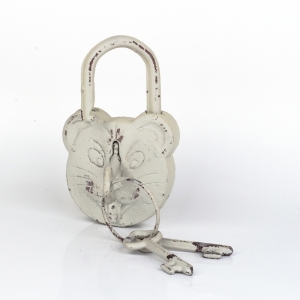 Retro dekorace litinový zámek myš