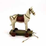 Retro dekorace - retro koník na provázku 15x16x7cm