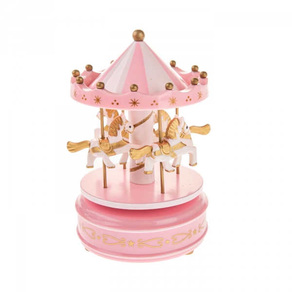 Retro hrací kolotoč pro holčičku PetalDream 18 x 11 x 11 cm