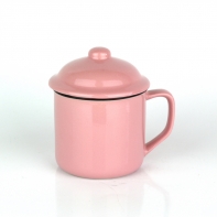 Retro hrnek s pokličkou růžový xcm