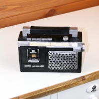 Retro kasička na peníze magnetofon 18x13 cm