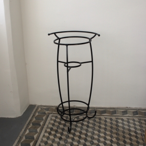Retro koupelnový stojan kovový černý 80x40cm