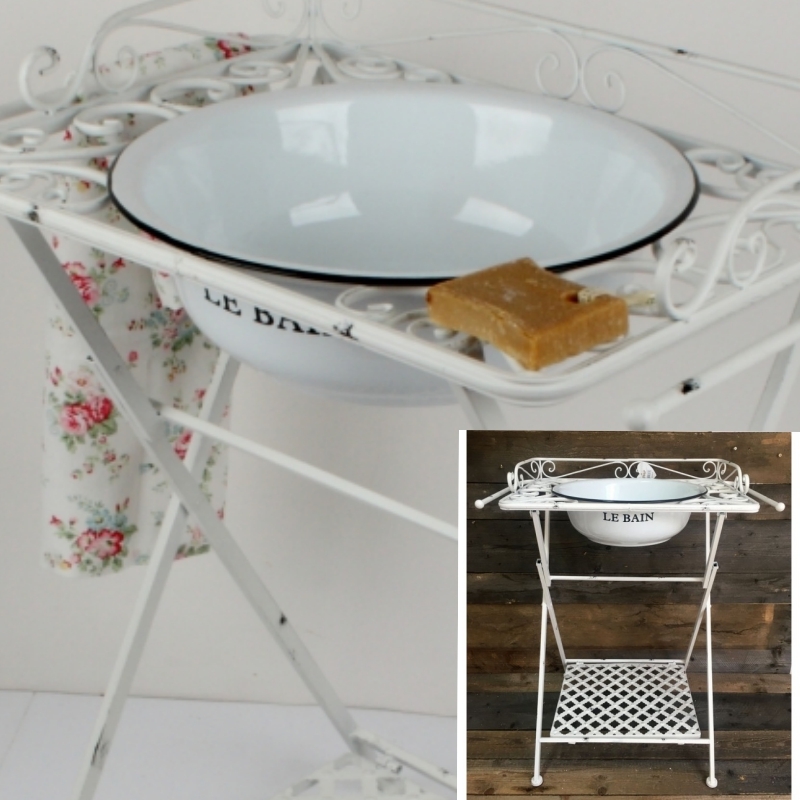 Retro koupelnový stojan na umyvadlo 61x37x81cm