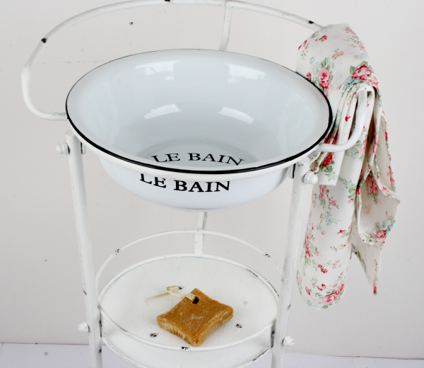 Retro koupelnový stojan na umyvadlo kulatý 40x37x81cm