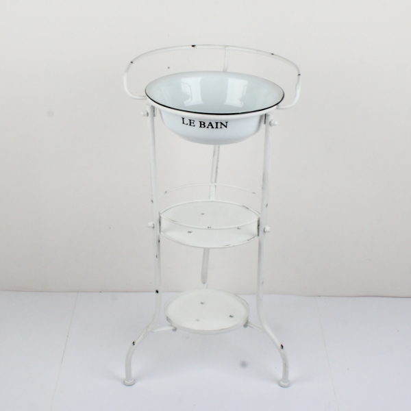 Retro koupelnový stojan na umyvadlo kulatý 40x37x81cm