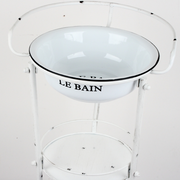 Retro koupelnový stojan na umyvadlo kulatý 40x37x81cm