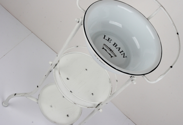 Retro koupelnový stojan na umyvadlo kulatý 40x37x81cm