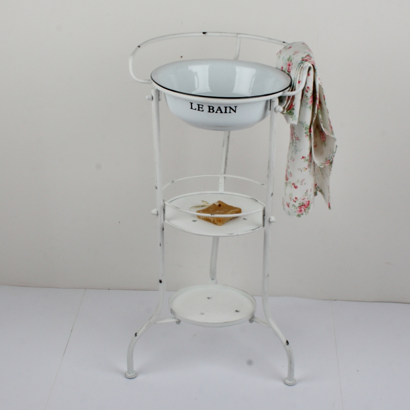 Retro koupelnový stojan na umyvadlo kulatý 40x37x81cm