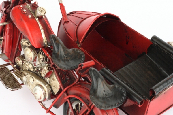 Retro kovový model motorka 27cm