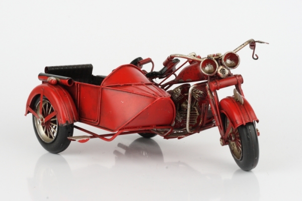 Retro kovový model motorka 27cm