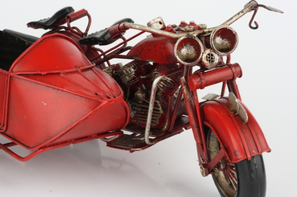 Retro kovový model motorka 27cm