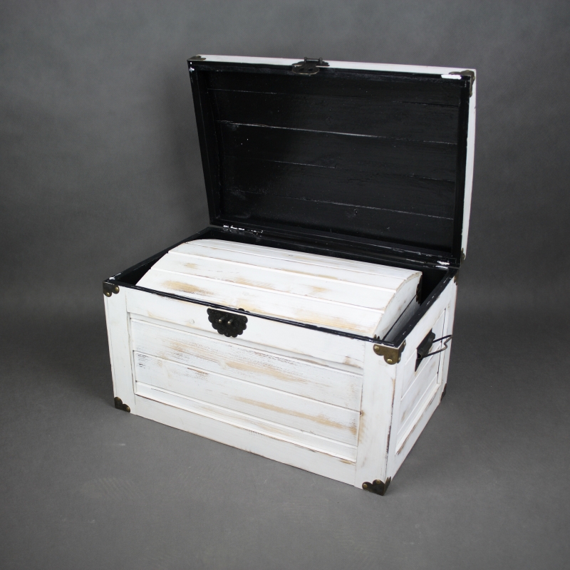 Retro kufr dřevěný velký 34x55x37cm