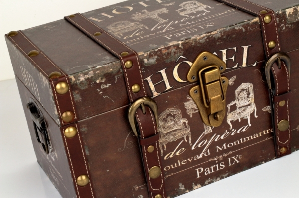 Retro kufr / truhla Paris výška 19x35x20cm