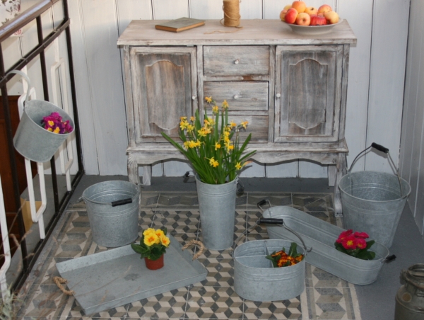 Retro kyblík zinek 25cm