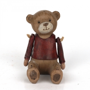 Retro medvídek sedící červené tričko 8,5cm