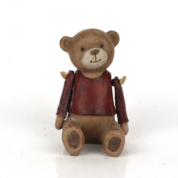 Retro medvídek sedící červené tričko 8,5cm