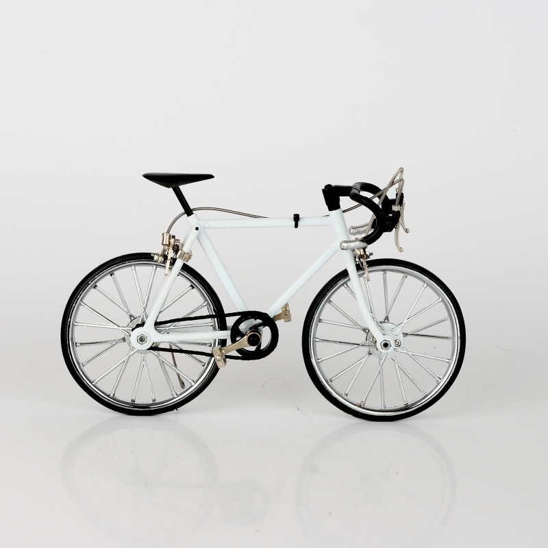 Retro model jízdní kolo bílé 22x14cm