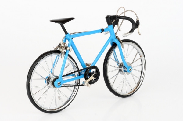 Retro model jízdního kola modrý 13x23cm