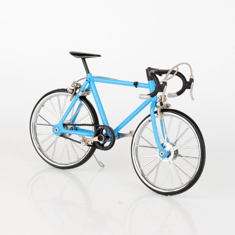 Retro model jízdního kola modrý 13x23cm