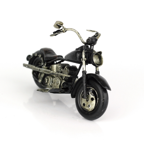Retro model motorka černá 19cm