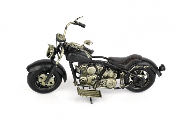 Retro model motorka černá 19cm