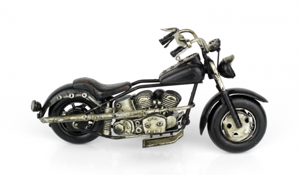 Retro model motorka černá 19cm