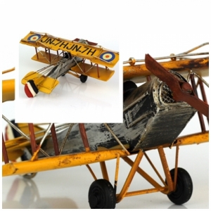 Retro model žluté letadlo 18cm