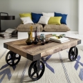 Retro nábytek - konferenční stolek na kolech 135x35x75cm