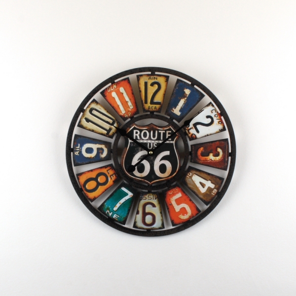 Retro nástěnné hodiny Route 66 40cm
