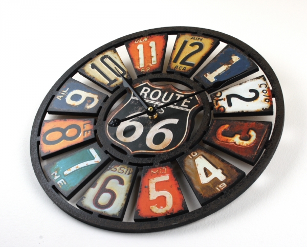 Retro nástěnné hodiny Route 66 40cm