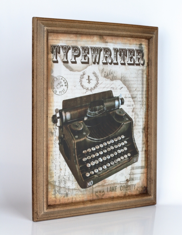 Retro obraz psací stroj Typewriter 47x38cm