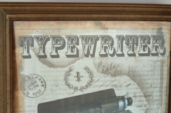 Retro obraz psací stroj Typewriter 47x38cm