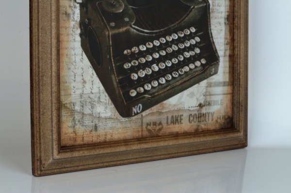 Retro obraz psací stroj Typewriter 47x38cm