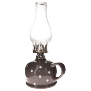 Retro petrolejová lampa šedá 28,5cm