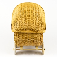 Retro proutěný kočárek pro panenky 42cm