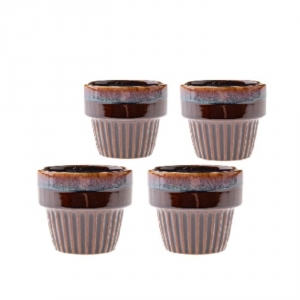 Retro sada 4 šálků na turka 100ml -  vzor 70.-80 léta