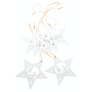 Retro vánoční ozdoby hvězda sada 6ks