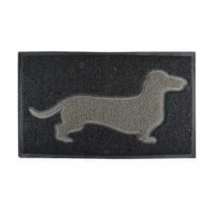 Rohožka před dveře s jezevčíkem černá