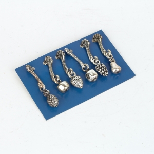 Rozlišovače na skleničky ovoce, sada 6 kusů - závěsné kovové