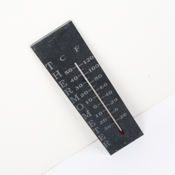 Ručně gravírovaný břidlicový teploměr 45cm