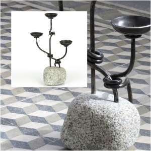 Ručně kovaný svícen na tři svíčky 25cm