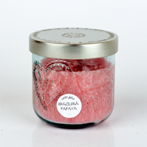 Ručně odlévaná svíčka ve skleněné dóze se srdcem brazilská papaya 190g