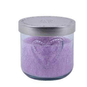 Ručně odlévaná svíčka ve skleněné dóze se srdcem dámský parfém 190g