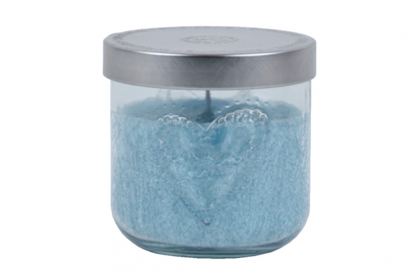 Ručně odlévaná svíčka ve sklenici černý hrozen 480g