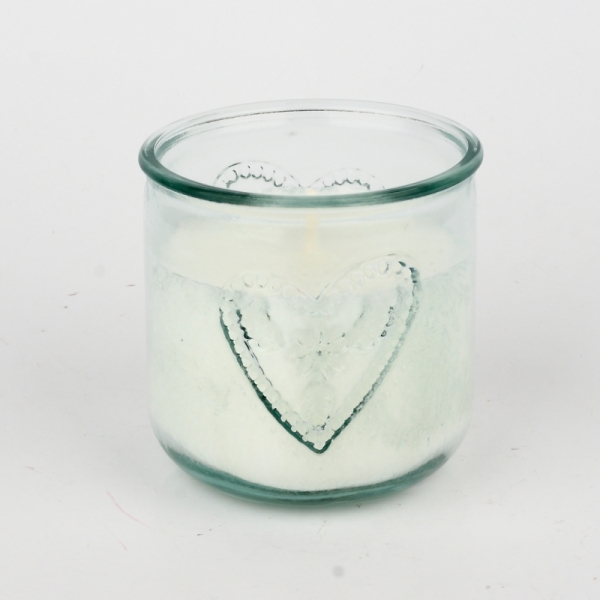 Ručně odlévaná svíčka ve sklenici čisté prádlo 480g