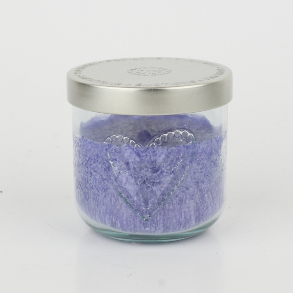Ručně odlévaná svíčka ve sklenici levandule 480g