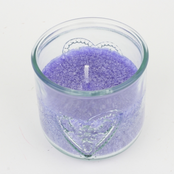 Ručně odlévaná svíčka ve sklenici levandule 480g