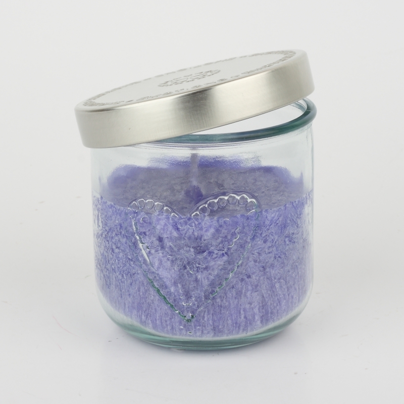 Ručně odlévaná svíčka ve sklenici levandule 480g