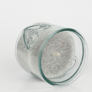 Ručně odlévaná svíčka ve sklenici šedá 480g