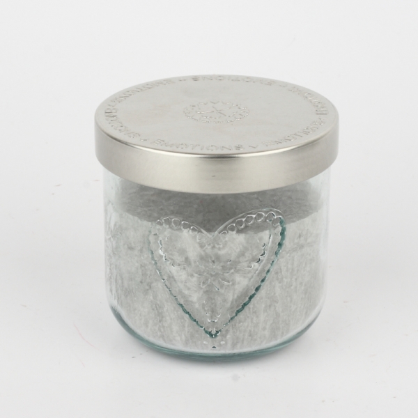 Ručně odlévaná svíčka ve sklenici šedá 480g